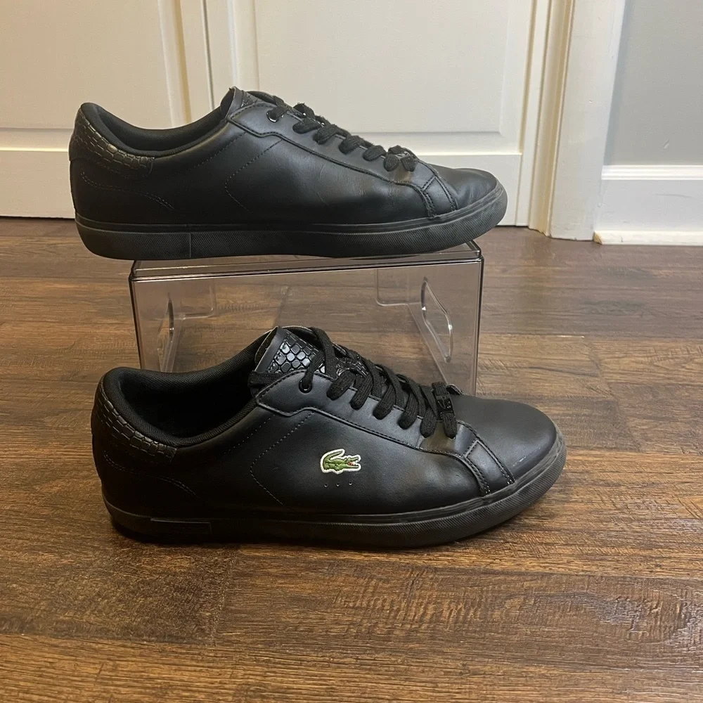 Lacoste Men's Power Court Leather Sneakers  Size Men’s 12.5 Color Black